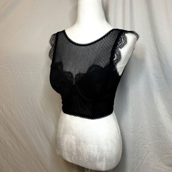 Victoria Secret Black Lace Floral Bra Womens Designer - Picture 2 of 8